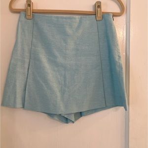 Zara turquoise linen skort